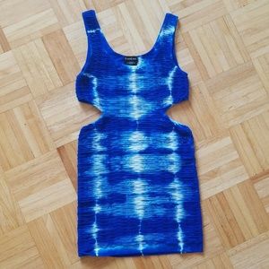 Blue tie dye BEBE dress